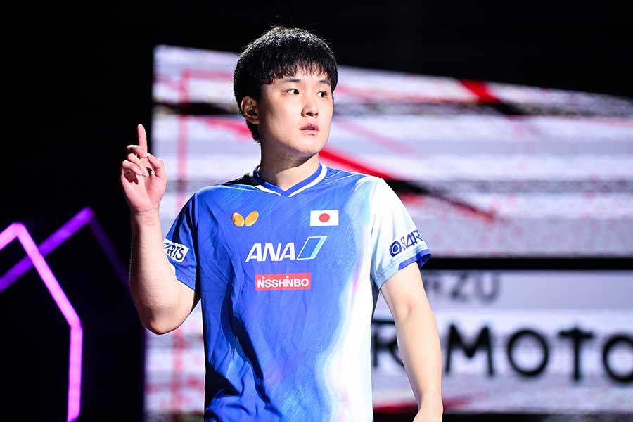 WTTチャンピオンズ横浜、4強入りを決めた張本智和【写真:中戸川知世】