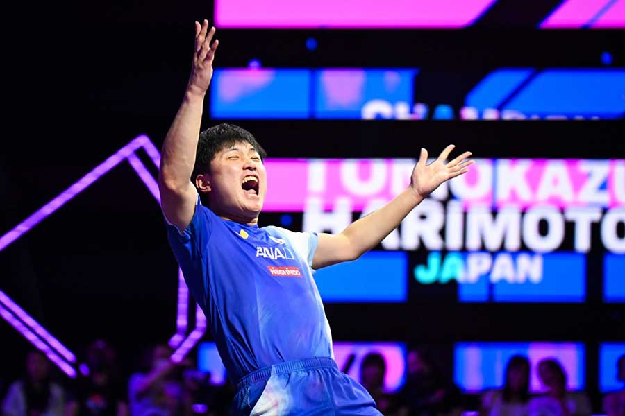 WTTチャンピオンズ横浜で優勝した張本智和【写真:中戸川知世】