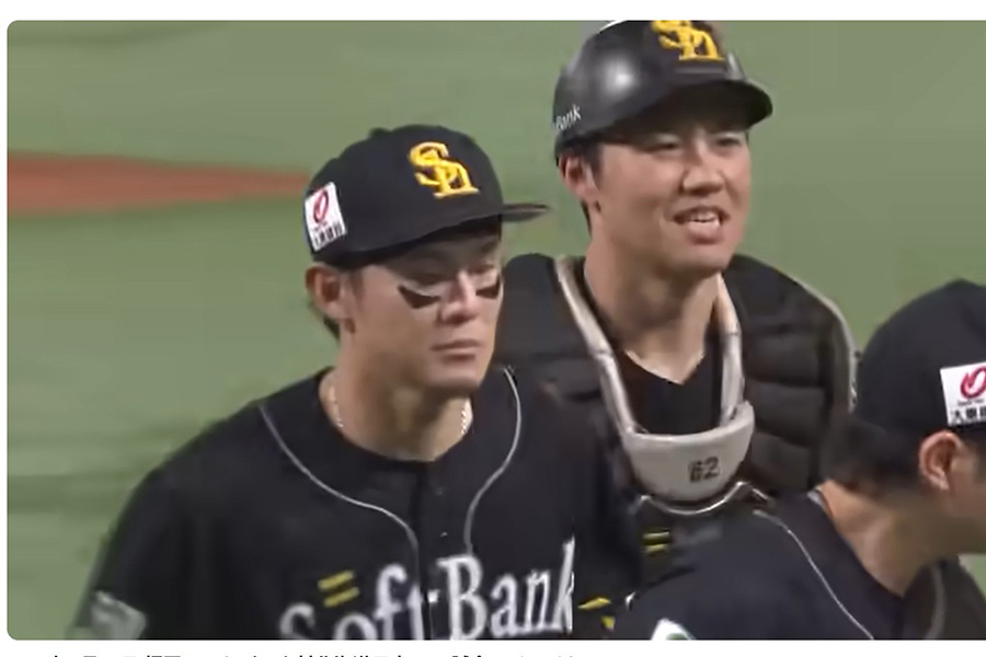 日本ハム戦での好プレーが光ったソフトバンク牧原大成【画像：パーソル パ・リーグTV】