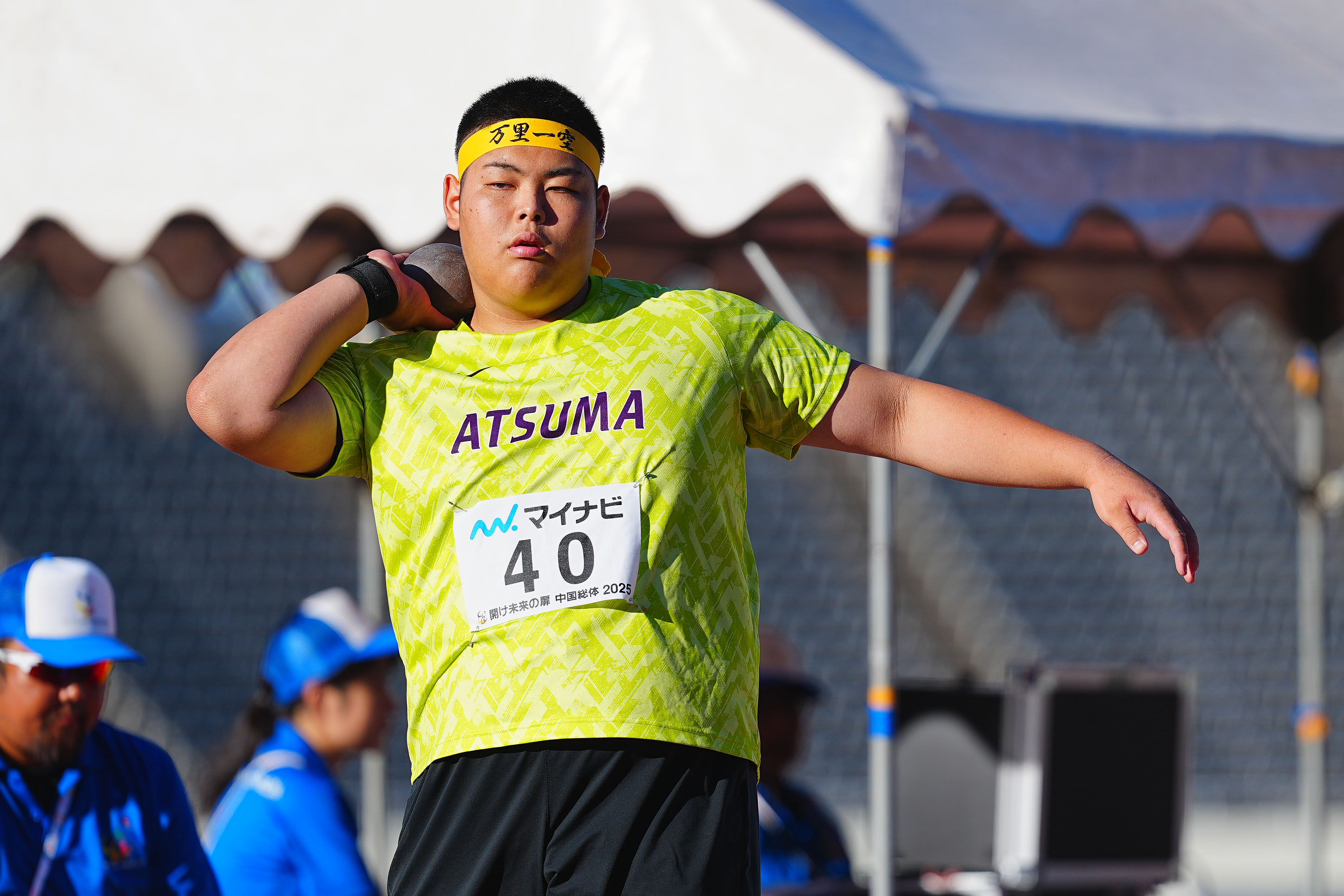 2年生ながら男子砲丸投げで優勝した厚真・大垣尊良【写真：荒川祐史】