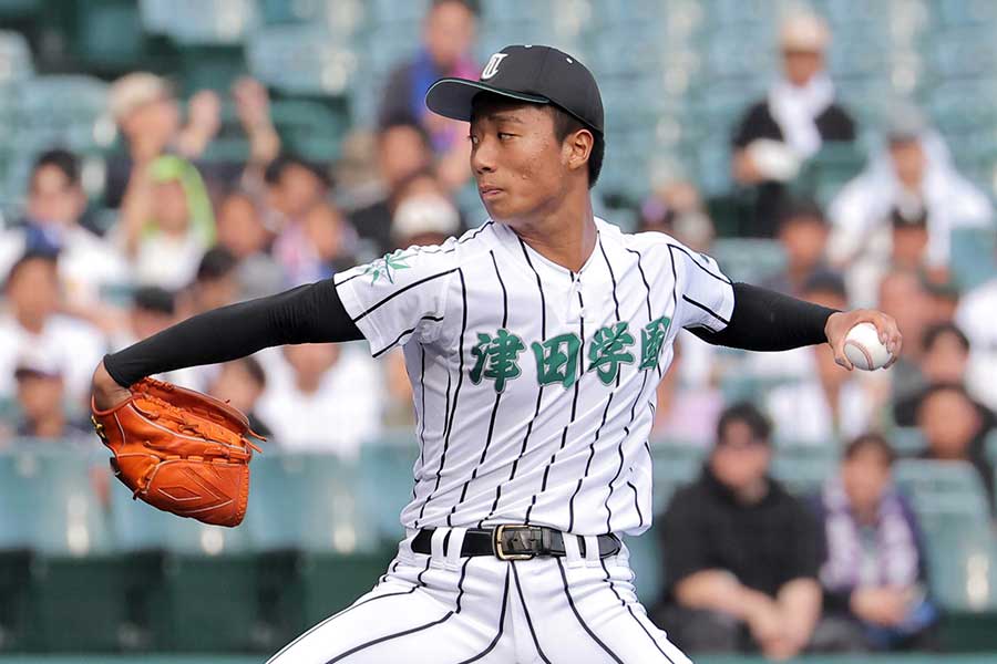 津田学園の桑山晄太朗【写真：スポーツ報知/アフロ】