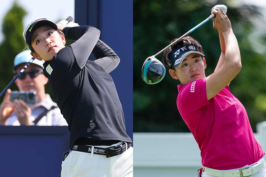 優勝した原英莉花と岩井明愛（右）【写真：アフロ・AP/アフロ】