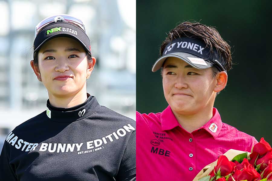 原英莉花と岩井明愛(右)【写真:アフロ・AP/アフロ】