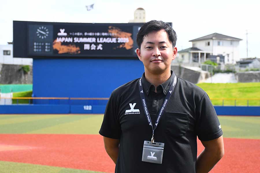 株式会社ジャパンリーグの鷲崎一誠代表【写真：長嶺真輝】