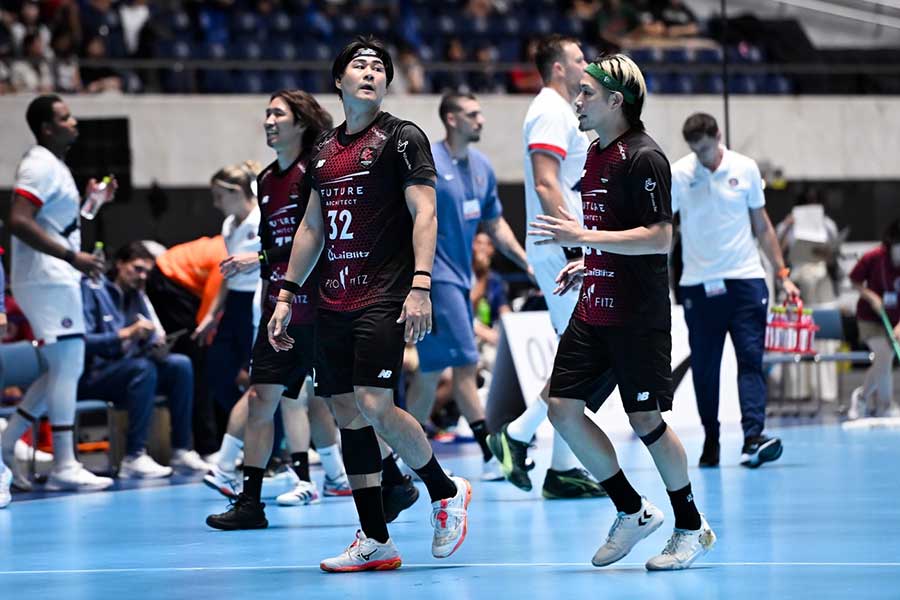 PSGに35-36で敗れたジークスターの選手たち【写真:中戸川知世】