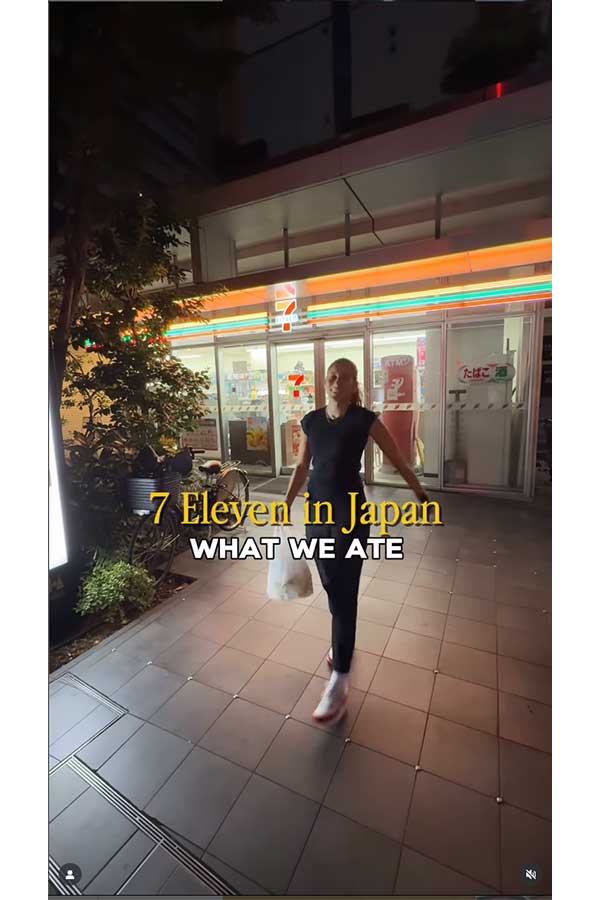 日本のセブンイレブンを堪能したメリッサ・オルティスさん（画像は本人のインスタグラムのスクリーンショット）