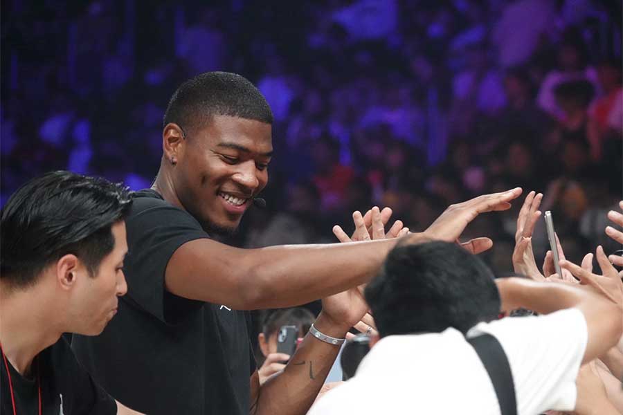 八村は今回のテーマに「覚悟」を掲げた【写真：鉾久真大】