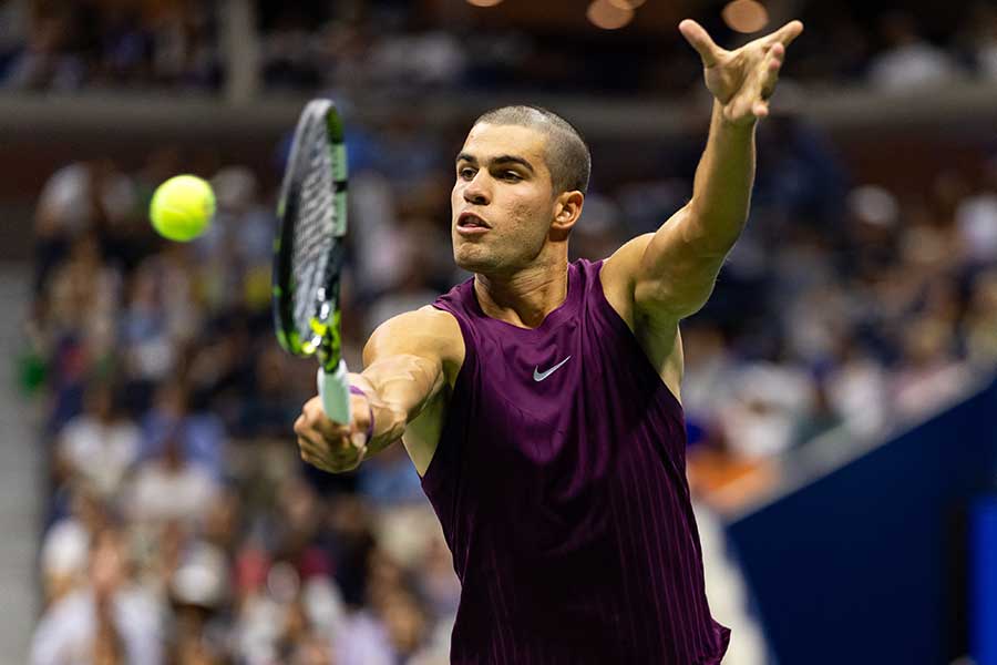 全米オープン男子シングルス1回戦に出場したカルロス・アルカラス【写真：ロイター】