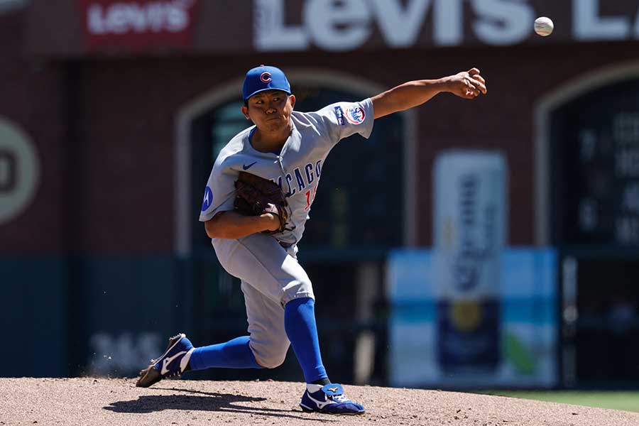 ジャイアンツ戦で先発登板したカブスの今永昇太【写真：ロイター】