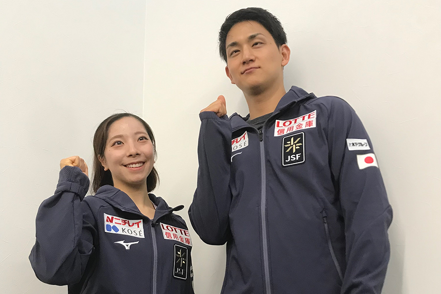 4日に意気込みを語った三浦璃来＆木原龍一組【写真：編集部】