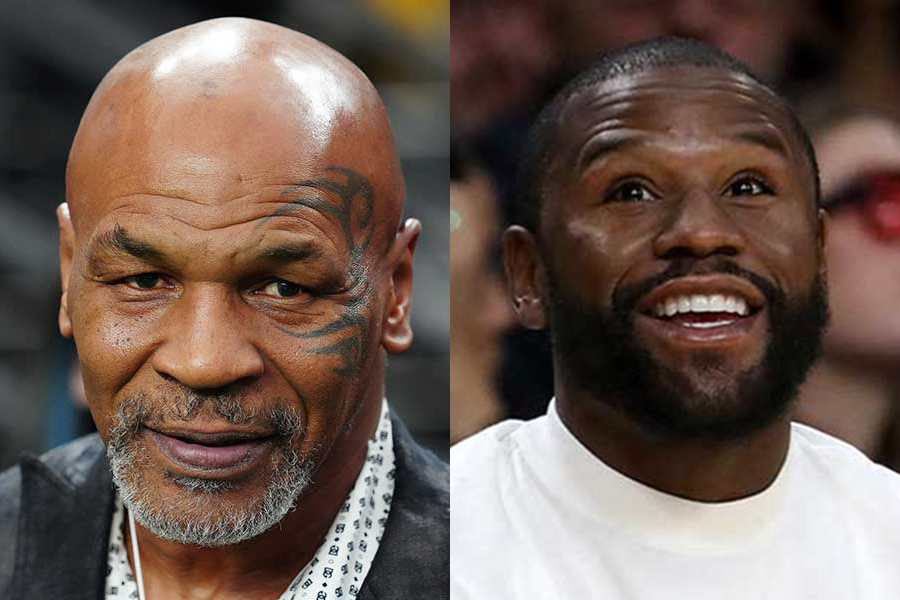 対戦が決定したマイク・タイソンとフロイド・メイウェザー（右）【写真：ロイター】