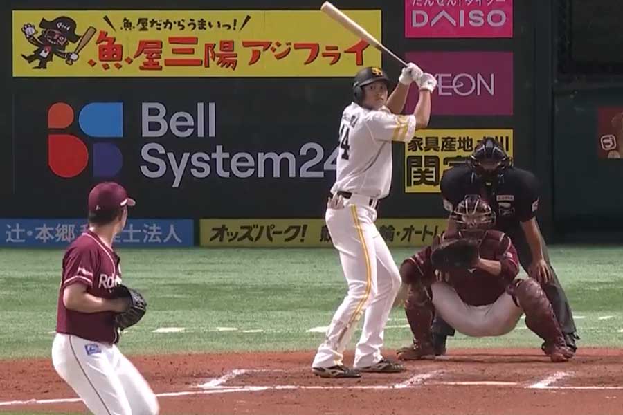 今季1号2ランを放った笹川吉康【画像:パーソル パ・リーグTV】