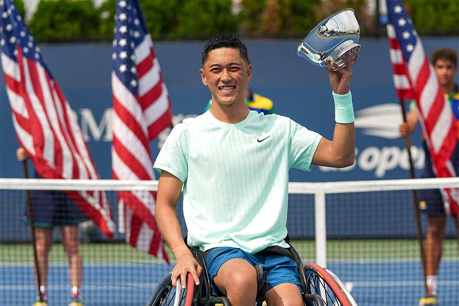 車いすテニス・全米オープンで初優勝した小田凱人【写真：AP/アフロ】