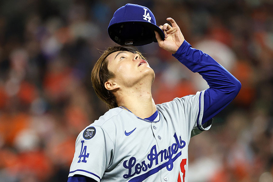 あと1死のところでノーヒットノーランの快挙を逃したドジャースの山本由伸【写真：Imagn/ロイター/アフロ】