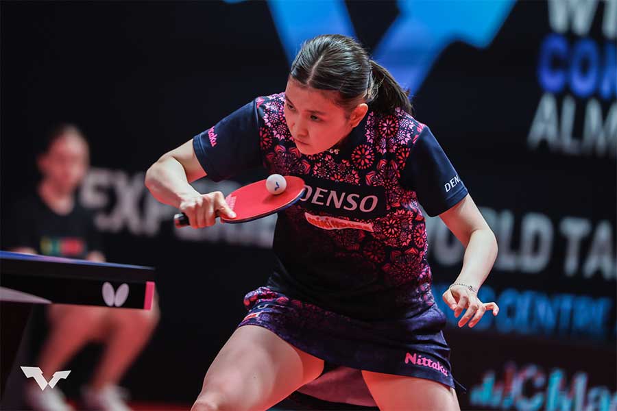 女子シングルス、ダブルスで2冠を達成した橋本帆乃香【写真：World Table Tennis提供】