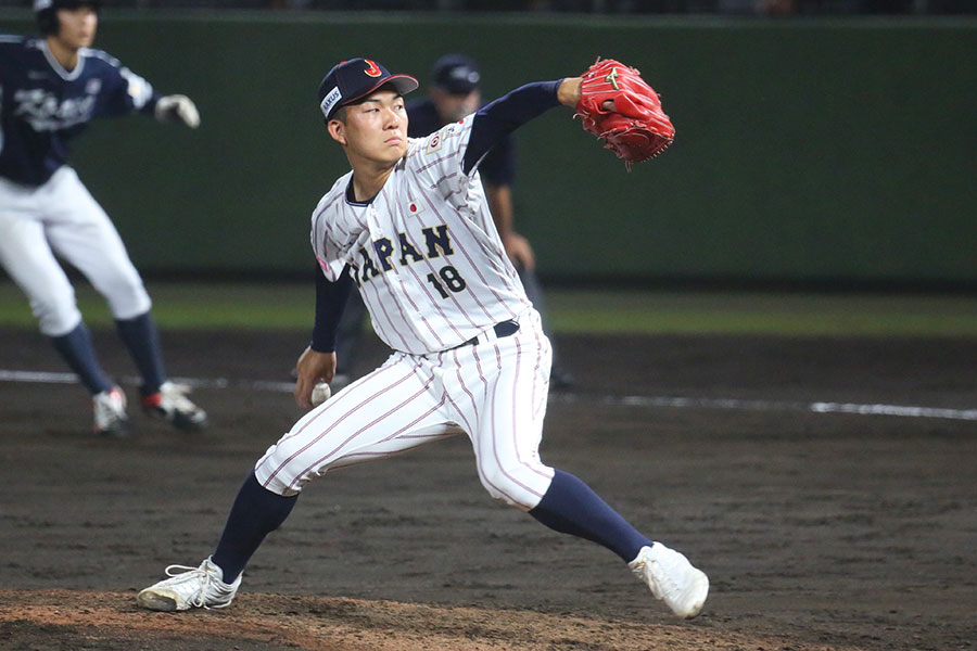日本代表で抑えを務める石垣元気【写真：羽鳥慶太】