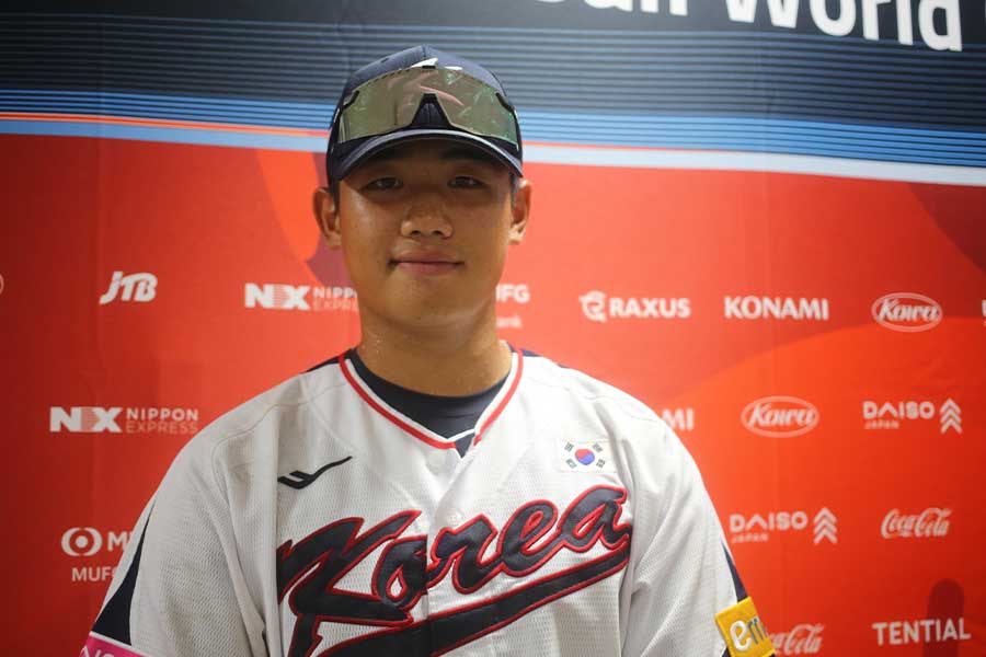 U-18野球ワールドカップに出場したオム・ジュンサン【写真：羽鳥慶太】
