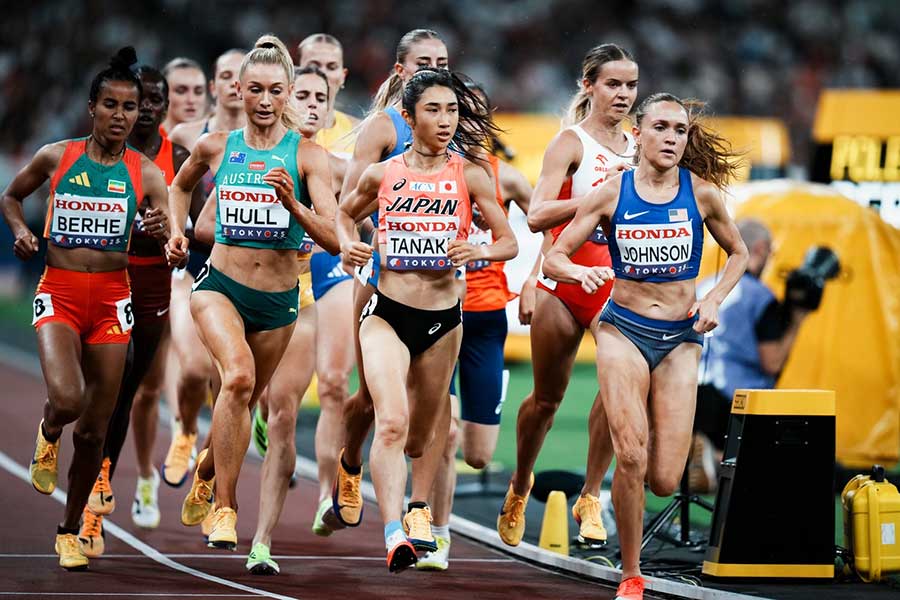 女子1500メートル予選、10位に終わった田中希実【写真：中戸川知世】