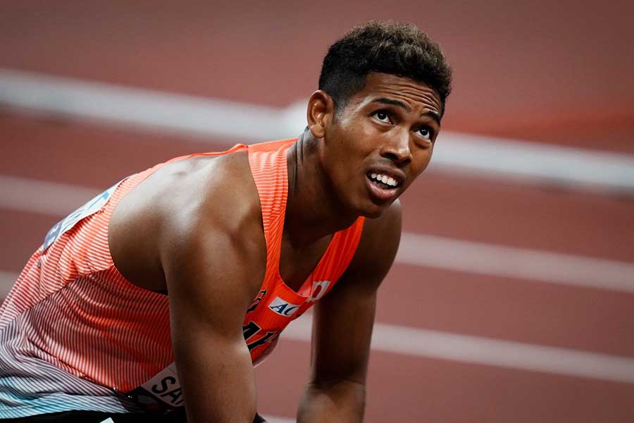 男子100メートルで予選敗退したサニブラウン【写真：中戸川知世】