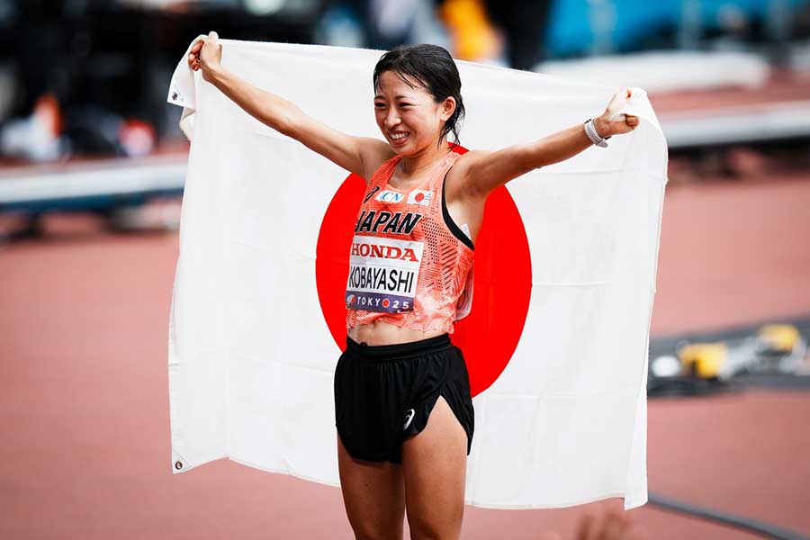 女子マラソン、7位入賞した小林香菜【写真：中戸川知世】