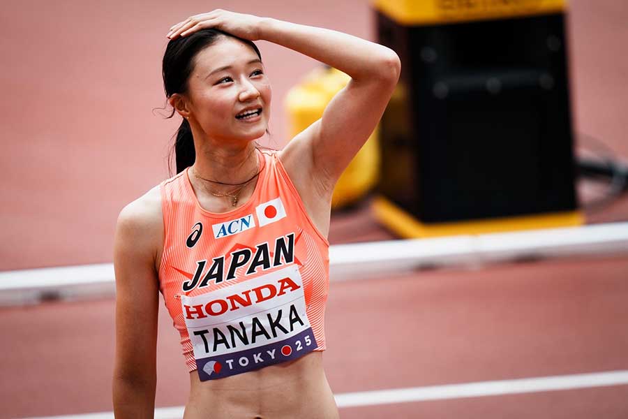 女子100メートル障害の田中佑美【写真：中戸川知世】