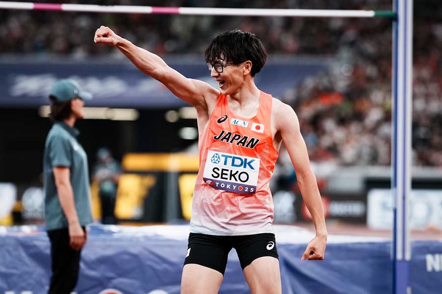 男子走り高跳びで決勝進出を決めた瀬古優斗【写真：中戸川知世】