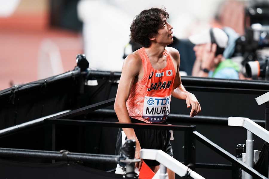 男子3000メートル障害の三浦龍司【写真：中戸川知世】