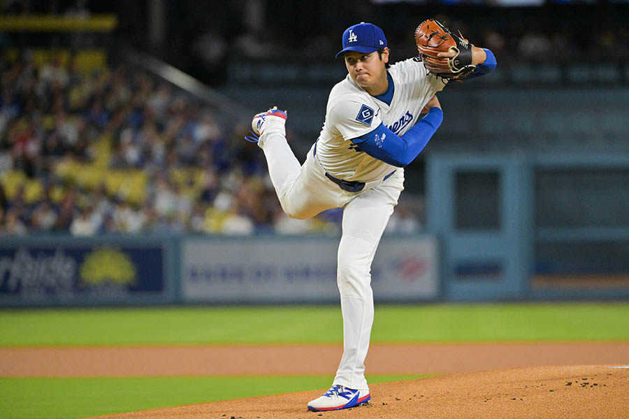 フィリーズ戦で5回無安打無失点と完璧な投球だったドジャースの大谷翔平【写真:ロイター】