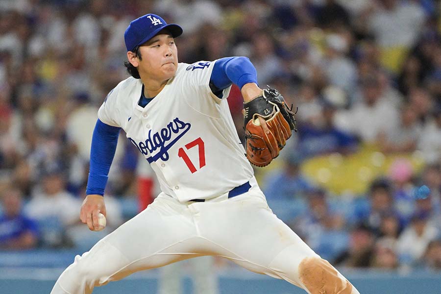 フィリーズ戦で先発登板したドジャースの大谷翔平【写真：ロイター】