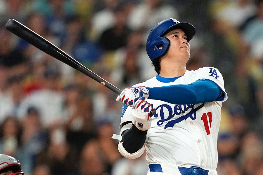 今季50号を放ったドジャースの大谷翔平【写真:AP/アフロ】