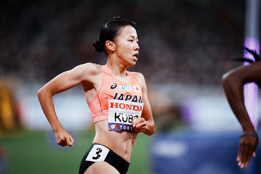 女子800メートル予選は7着に終わった【写真：中戸川知世】