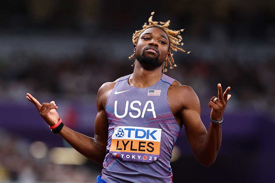 男子200メートル準決勝で今季世界最速を叩き出したノア・ライルズ【写真：ロイター】