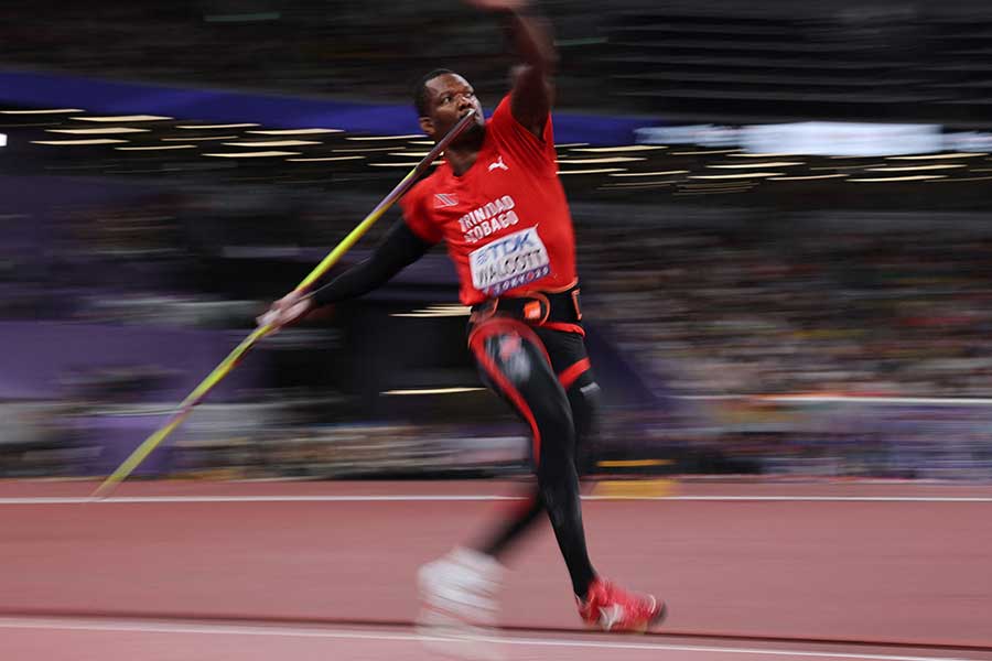 男子やり投げで優勝したケショーン・ウォルコット【写真:ロイター】