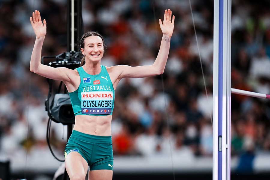 女子走り高跳びのニコラ・オリスラガーズ【写真：中戸川知世】