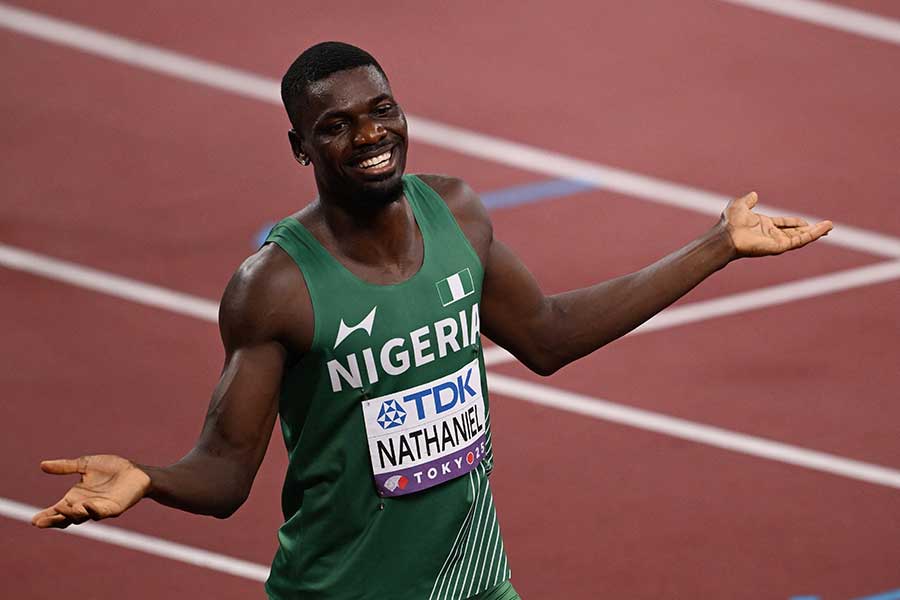 男子400メートル障害決勝、結局4位だったエゼキエル・ナサニエル【写真：ロイター】