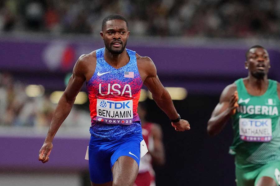 男子400メートル障害で金メダルを獲得したライ・ベンジャミン【写真：ロイター】
