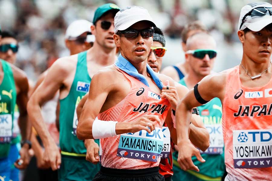 男子20キロ競歩の山西利和【写真：中戸川知世】