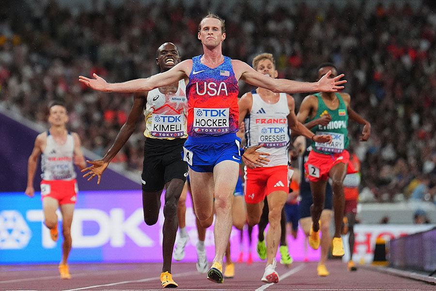 男子5000メートル決勝を制したコール・ホッカー【写真：ロイター】
