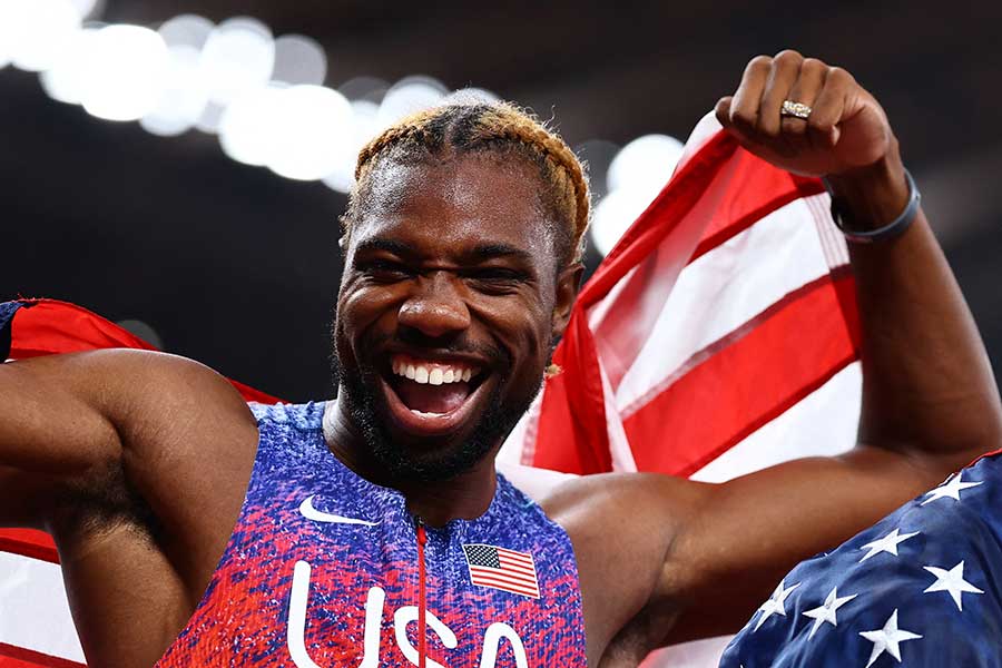 男子4×100メートルリレーで金メダルを獲得したノア・ライルズ【写真:ロイター】