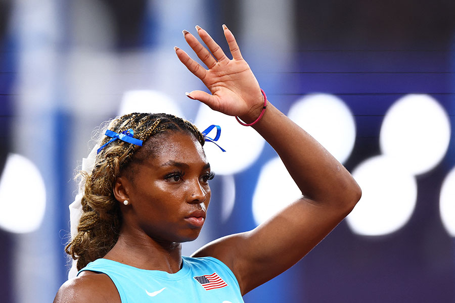 東京世界陸上で女子走り幅跳びに出場したクアネシャ・バークス【写真：ロイター】