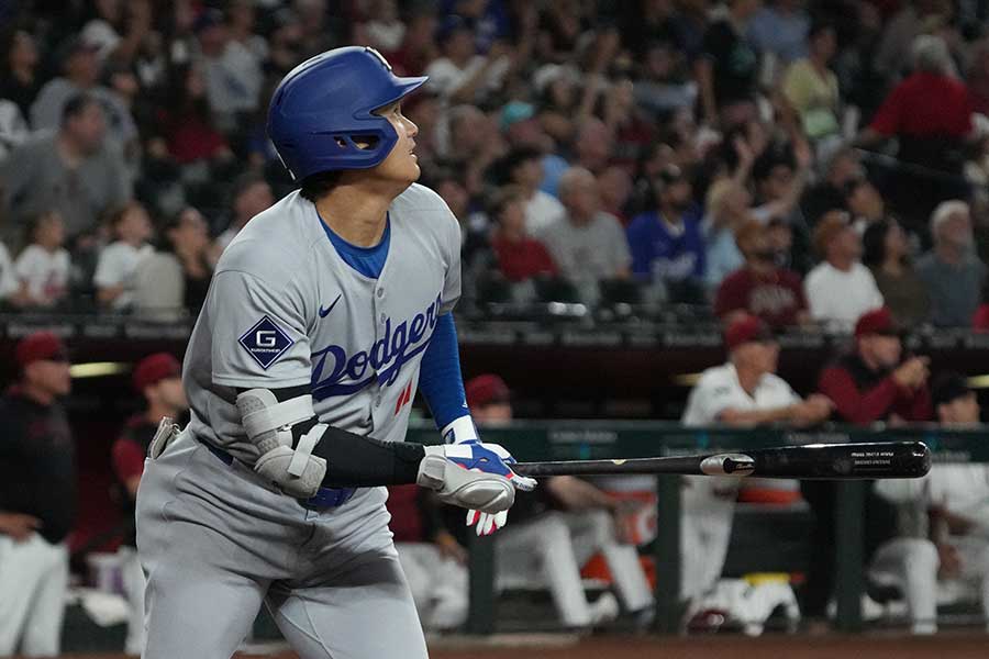 三塁打を放ったドジャースの大谷翔平【写真：ロイター】
