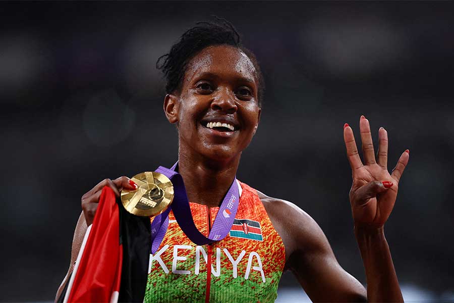 女子1500メートルで3連覇を飾ったフェイス・キピエゴン【写真：ロイター】