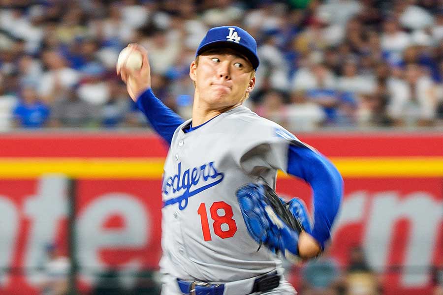 6回を投げ4安打無失点の快投を見せたドジャースの山本由伸【写真：ロイター】
