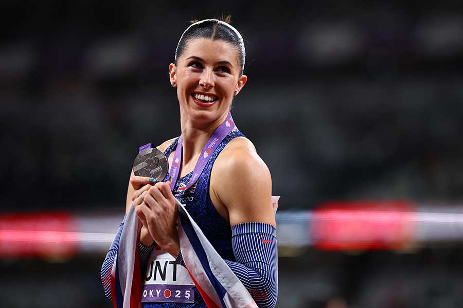 女子200メートルで銀メダルを獲得したアミー・ハント【写真:ロイター】