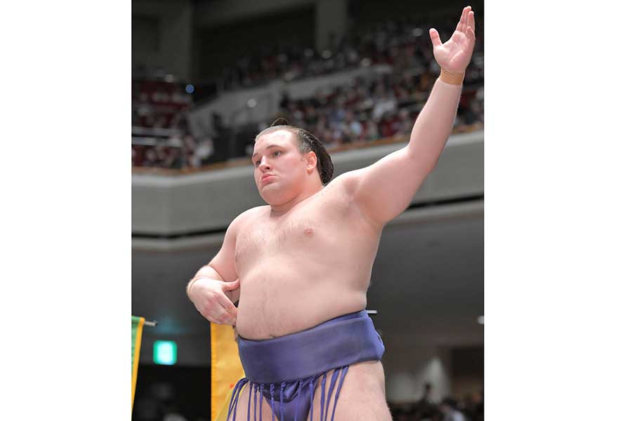 大相撲秋場所、土俵にあがった安青錦【写真：スポーツ報知/アフロ】