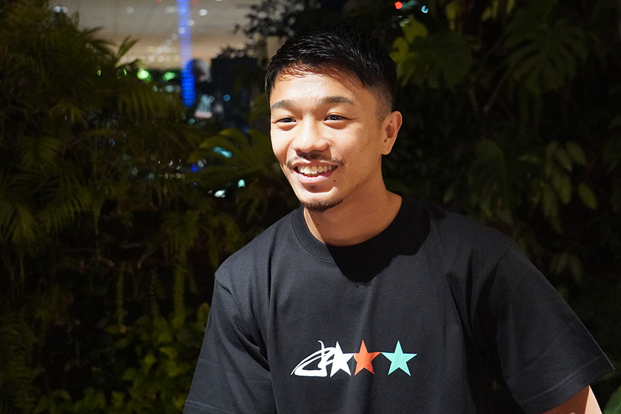 トークショーを終えて取材に応じた中谷潤人【写真：澤田直人】