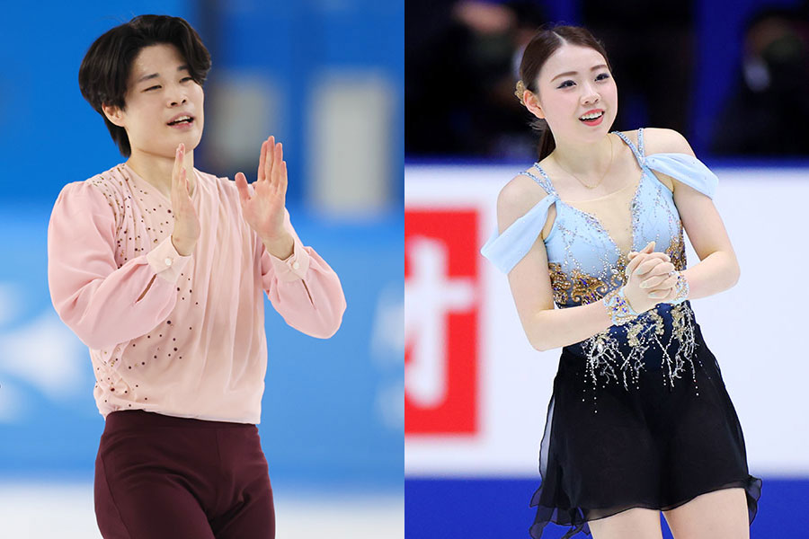 カップルを結成すると発表した西山真瑚（左）と紀平梨花【写真：森田直樹・西村尚己/アフロスポーツ】