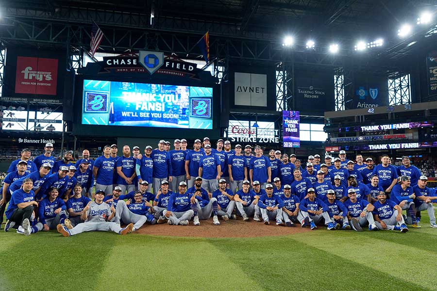 ナ・リーグ西地区優勝を決めたドジャース【写真：ロイター】
