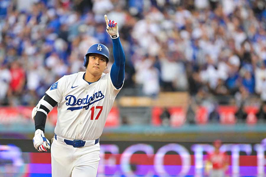 ホームランを放ったドジャースの大谷翔平【写真：ロイター】