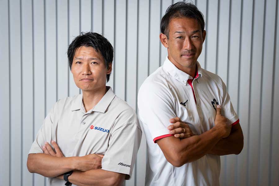 日本の十種競技を代表する右代啓祐（右）と中村明彦がタッグを組む【写真：藤岡雅樹】